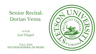 Senior Recital  Dorian Venta  1192024 [upl. by Ecirb861]