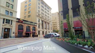 Downtown Winnipeg Main Street and Exchange District virtual walking tour 4K Canada travel vlog [upl. by Emmie]