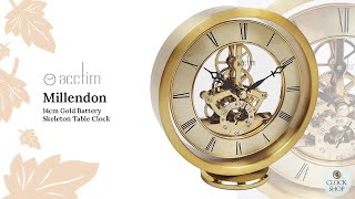 14cm Millendon Gold Battery Skeleton Table Clock By Acctim [upl. by Tuppeny]