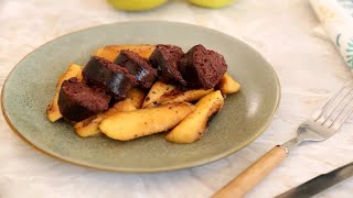 Recette  Boudin noir poêlé aux pommes [upl. by Enaek]