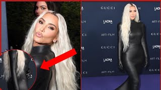 Kim Kardashian Is Sleek In Black Leather Gown For LACMA’s Art amp Film Gala [upl. by Skricki]