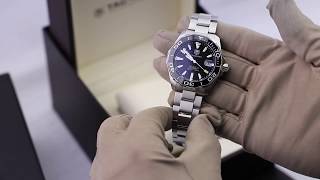 TAG Heuer Aquaracer Calibre 5 Automatic Black Steel 41mm WAY211ABA0928 Unboxing video [upl. by Grussing]