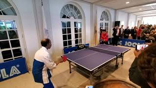 85 Year Old Table Tennis Player vs World Number 1  Visit wwwusattorg for more action [upl. by Sharlene]