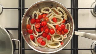 Calamarata  Heavenly Pasta with Calamari and Cherry Tomatoes Shorts [upl. by Yasu203]