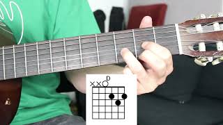 How to play D Chord  D to G transition [upl. by Ardiekal]