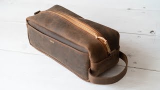 Making an Oil Tan Leather Dopp Kit [upl. by Ellehctim]