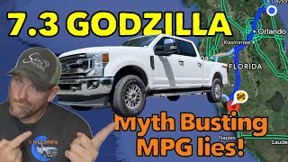 73 Godzilla Towing over 200 miles Myth Busting MPG Lies Super Duty F250 [upl. by Keisling337]