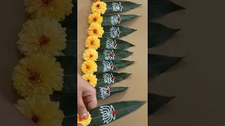 Mango Leaves తోరణం  DIY Mango leaves amp Flower Decoration Ideas toran toranam mangoleaftoran [upl. by Lusa]