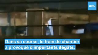 Un train déraille à Toulouse  les images impressionnantes [upl. by Daile472]