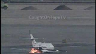 PLANE MAKES EMERGENCY FLAMING BELLY LANDING [upl. by Raimondo]