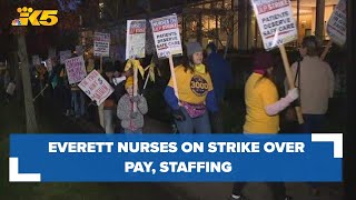 Everett nurses on strike over pay staffing [upl. by Kalli]