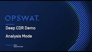 MetaDefender Core Deep CDR  Analysis Mode [upl. by Mosera]