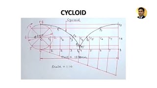 Cycloid  Problem 2  Engineering Curves  Engineering Drawing [upl. by Pavkovic468]