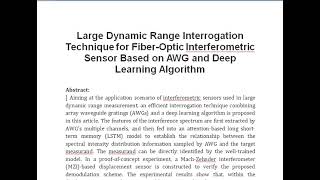 Large Dynamic Range Interrogation Technique for Fiber Optic Interferometric Sensor Based on AWG and [upl. by Demetria471]