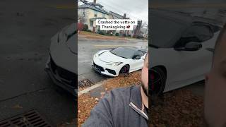 Crashed His C8 Corvette 😳 carcrashes corvette funny [upl. by Arotak]