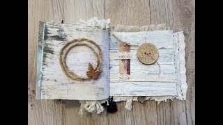 Boho Beach Journal with Me  embellishing textured pages [upl. by Ia]