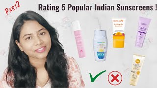 ✅❌ Rating 5 Popular Indian Sunscreens  Best sunscreen for face [upl. by Leahcimdivad]