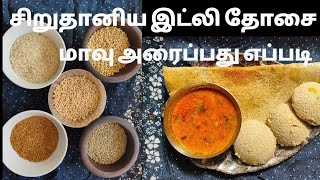 சிறுதானிய இட்லி தோசை மாவு அரைப்பது எப்படி  idly dosa batter recipeMillets recipesHealthy millets [upl. by Nnyluqcaj]