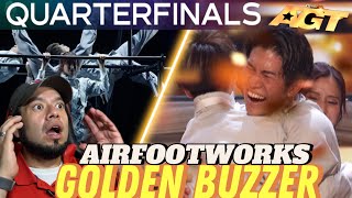 AIRFOOTWORKS Receives A GOLDEN BUZZER Quarterfinals  Reaction [upl. by Aehtela]