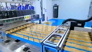 Inline cake conveyor lineUlytasonic cake cutting equipment [upl. by Oirogerg]