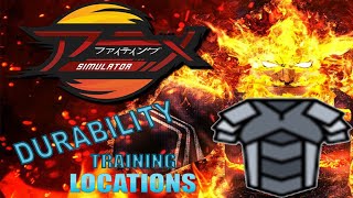 Anime Fighting Simulator Durability Training Locations [upl. by Hogan]