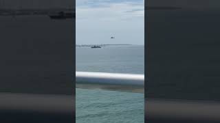 Coast guard helicopter doing something over a weirdo boat coastgaurd heilcopter dolphin ocean [upl. by Ettolrahs]