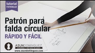 Patron falda circular fácil y rápido Trazado paso a paso [upl. by Eirrot353]