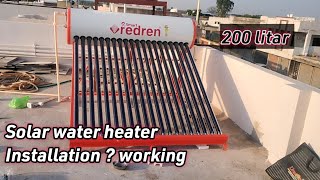 Solar water heater installation200 litar solar water heater installationsolar water heater fitting [upl. by Assillam]