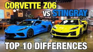 Chevy Corvette Z06 vs Stingray  Top 10 Differences Between the 2023 Corvette Z06 amp 2020 Stingray [upl. by Nivanod159]