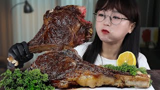 고기는 뜯어야제맛 토마호크스테이크 먹방🍖GIANT TOMAHAWK STEAK MUKBANG  EATING SOUNDS [upl. by Thaine366]