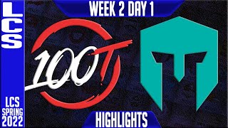 100 vs IMT Highlights  LCS Spring 2022 W2D1  100 Thieves vs Immortals [upl. by Ocirred]