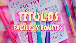 CÓMO HACER TÍTULOS BONITOS para CUADERNOS CARTULINAS o PORTADAS ✨APUNTES AESTHETIC con TRES COLORES [upl. by Ilrebmyk491]