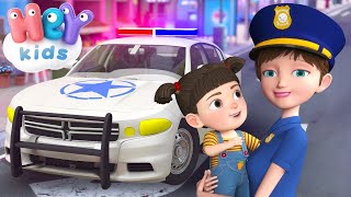 Voiture De Police dessin animé 🚔 Comptines et chansons pour enfants  HeyKids Français [upl. by Beaudoin]