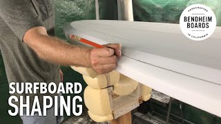 Surfboard Shaping 2 of 2 Rail Bands and Bottom Contours [upl. by Ahsiki]