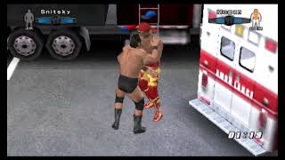 WWE Smackdown vs Raw 2006  PSP Gameplay  Snitsky vs Hulk Hogan  Parking Lot Brawl [upl. by Hughett93]