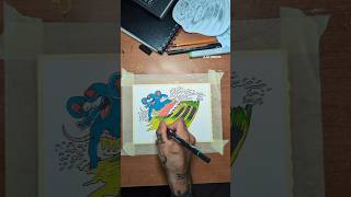 Inking amp coloring a rat surfer from my upcoming graphic novel comics inking coloring cartoon [upl. by Lenroc]