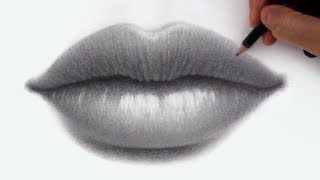 How to Draw  Shade Lips in Pencil [upl. by Pasol]