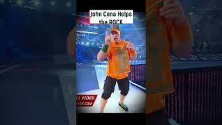 John Cena Helps the ROCK johncena therock wrestlemania [upl. by Okiram]