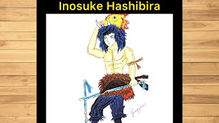 how to draw inosuke  demon Slayer Drawing  drawing anime  dibujo de inosuke facil pcartchannel [upl. by Anerdna587]