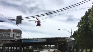 Ambulance Victorias New Air Ambulance Helicopter HEMS 5 departing The Alfred Hospital Short [upl. by Jecoa]