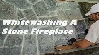 Whitewashing A Stone Fireplace [upl. by Rennob]