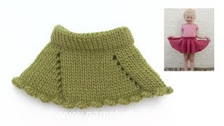 How to knit the skirt in DROPS Children 289 [upl. by Idnir]