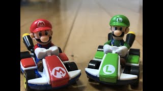 Mario Kart Hot Wheels Track Race  Mario vs Luigi  Brick Treasure [upl. by Nona730]