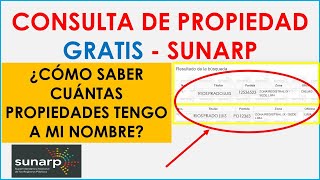 Consulta de Propiedad Sunarp Consulta GRATIS cuantos Inmuebles tienes a tu nombre [upl. by Siol]