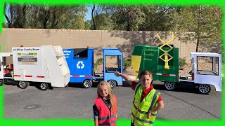 Kids Recycle With Toy Garbage Trucks and Recycle Truck  Video For Kids [upl. by Judenberg]