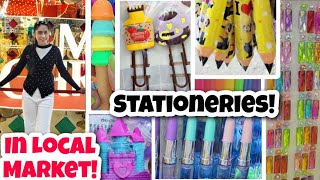 Mini Vlog 95  Stationeries in Local Market🎀😍 Bookmarks Erasers Pencils Riyas Amazing World [upl. by Ainoda]