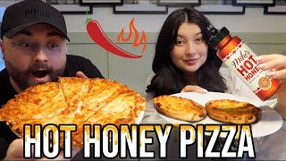 Hot Honey Pizza Drizzle 🌶️🍯  SWEET amp SPICY  Mukbang [upl. by Otrevlig]