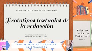 👨‍🏫Prototipos textuales de la redacción 📚 taller de lectura y redacción tipologías textuales 💯 [upl. by Nogem]