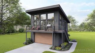 MODERN HOUSE PLAN 94000198 with INTERIOR [upl. by Nnayd]