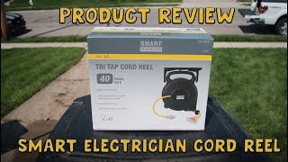 Smart Electrician Electric Cord Reel Review Perfect Homeowner extension cord reel [upl. by Yelsek]